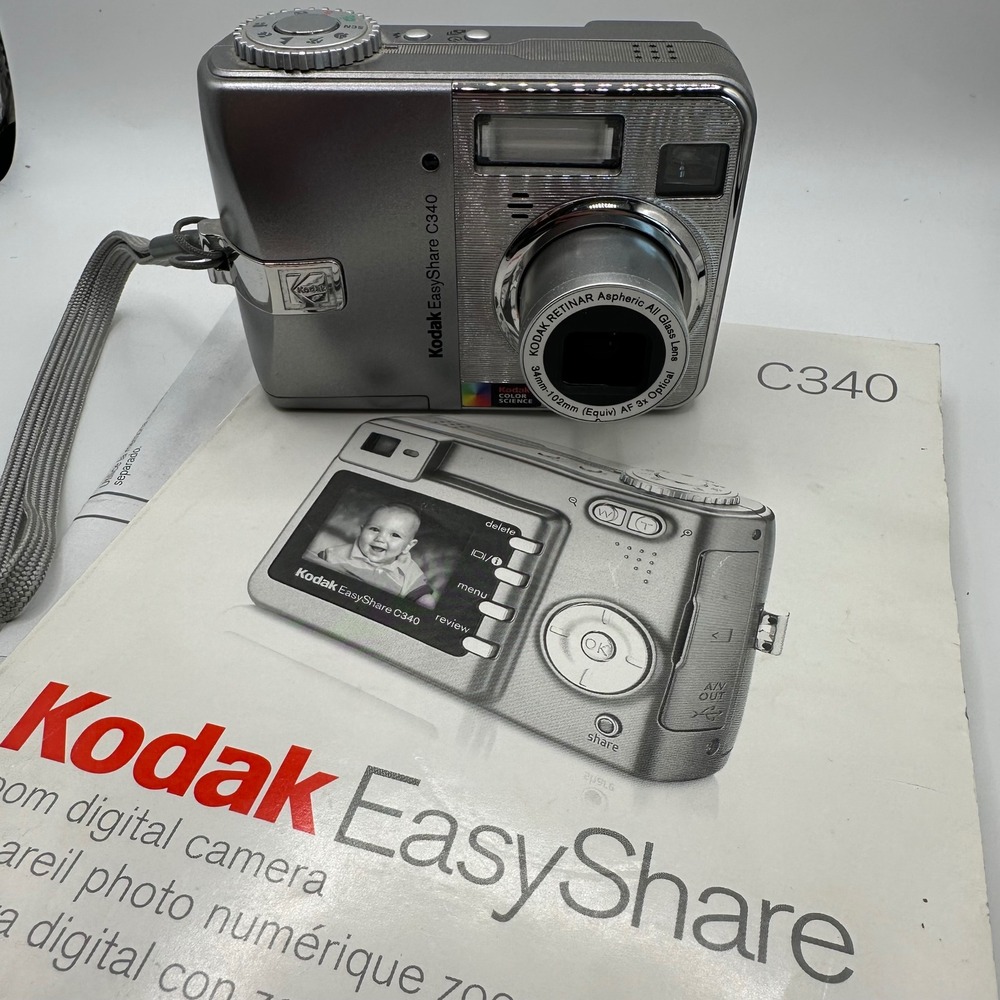 Kodak EasyShare C340 Digital Camera Silver 5.0MP 3x Optical Zoom Retinar Lens